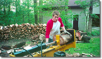 Andy splitting wood